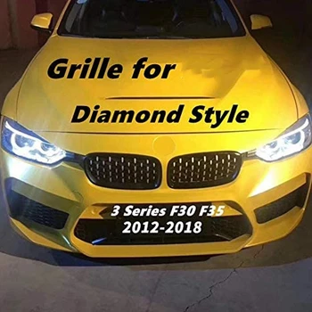 Priekiniai Inkstų Grotelės, Priekinis Dangtis Diamond Grotelės Meteoras Grilis už-BMW F30 F31 F35 320I 328I 335I 2012-2018