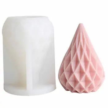 Vandens lašelius Silikono Formos Geometrinės 3D Kriaušės Formos Žvakė Pelėsių 