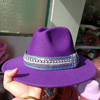 Moterų skrybėlę vyrų fedora skrybėlę platus kraštų diržo juostelės kietas klasikinis oficialią vestuvių fedora skrybėlę vyrai