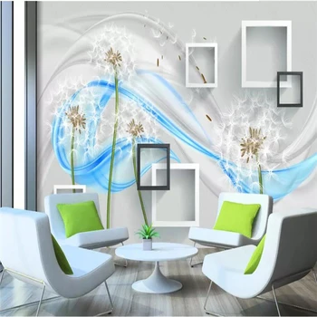 beibehang Vinilo sienos Užsakymą Gražus kiaulpienių abstraktūs tapetai 3D namų dekoro sofa-lova, TV foną už sienos 3 d
