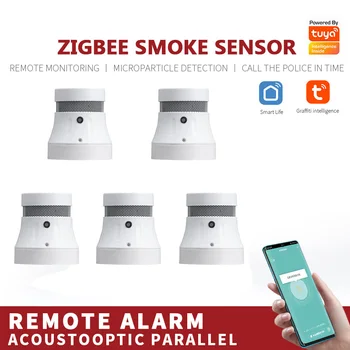 Tuya Zigbee Smart Dūmų Detektorius, Jutiklis, Apsaugos Signalizacijos Sistema Smart Gyvenimas/tuya App Dūmų Signalizacijos, Namų Priešgaisrinės Apsaugos Tarnyba