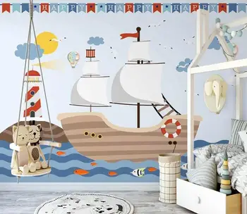 beibehang Užsakymą modernus naujas Šiaurės ranka-dažytos jūrmylių vaikų kambarys patalpų foną sienos dokumentų namų dekoro