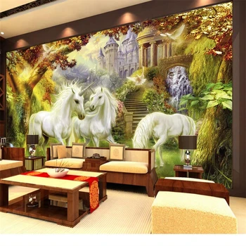 wellyu papel de parede para quarto Užsakymą tapetai Europos miškų balto žirgo fone sienos 3d sienų freskomis papel pintado