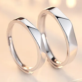 Japonijos ir korėjos Paprastos Poros, Variu dengto Sidabro Žiedą Deimantų Susiduria Vestuvių Pora Žiedas