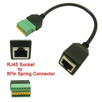 5vnt Aukštos kokybės Ethernet RJ45 Female Kištuko AV 8 Pin Varžtas Terminalo Adapteris Blokuoti Konverteris RJ45 prie gnybtų bloko adapteris