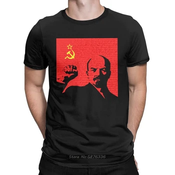 Leninas-Sovietų Sąjungos T-Shirt Vyrai Komunistų Komunizmas Tsrs Marksas Bendražygiai Rusija Medvilnės Marškinėliai Negabaritinių tees