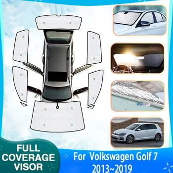 Automobilio Pilnas Padengimas skėtį nuo saulės Volkswagen VW Golf 7 Golf7 Mk7 5G 2013~2019 Priekinės Galinės Pusės Lango apsaugos nuo Saulės skėtį nuo saulės Priedai