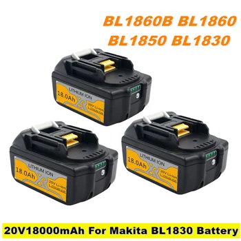 100% Originalus Makita 20V 18000mAh Įkrovimo Galia Įrankiai Baterija su LED Li-Ion Pakeitimo LXT BL1860B BL1860 BL1850 BL 1830