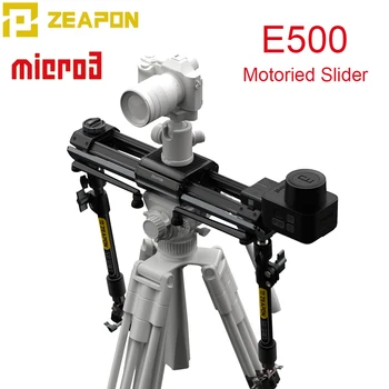 ZEAPON Mikro 3 E500 M500 Variklio Slankiklį DSLR Fotoaparato Vaizdo Dvigubo Atstumo Nešiojamų Slankiklį Geležinkelių PS-E1 PD-E1 Pan Tilt