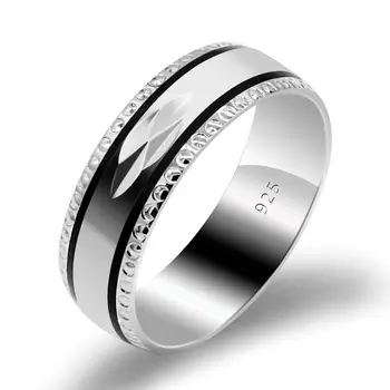 Pora Žiedas 925 Sterlingas Sidabro Vyrams, Moterims, Unisex Paprastas Klasikinis Piršto Žiedą, kad Poros Įsimylėjėlių Vestuvės Vestuvinis Papuošalų