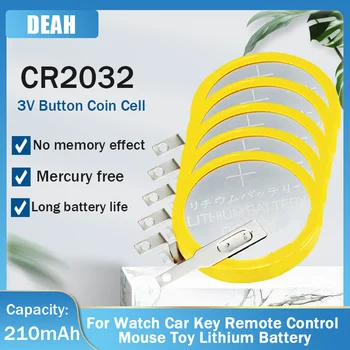 CR2032 CR 2032 3V 210mAh Ličio Baterijos Su Skirtukais Lydmetalis Koja Litavimo, Suvirinimo Už Skaičiuoklė pagrindinėse plokštėse Žiūrėti Monetos Ląstelių
