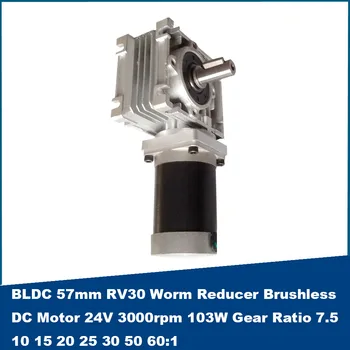 BLDC 57mm RV30 Sliekinis Reduktorius Brushless DC Motor 24V 3000rpm 103W Pavarų Santykis 7.5 10 15 20 25 30 50 60:1