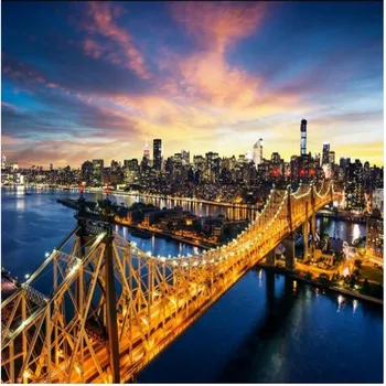 wellyu Užsakymą didelio masto freskomis Jungtinių valstijų niujorko Bridge architektūros fotografija neaustinių ekrano užsklanda