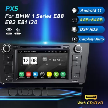 Android 11 automobilių radijo DVD GPS navigacija, WiFi CarPlay daugialypės terpės grotuvas, BMW 1 Serijos, E81 E82 E87 E88 Veidrodis Ryšys DSP