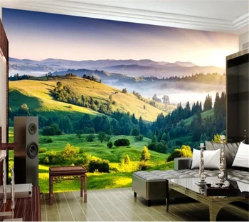 wellyu Užsakymą foto tapetai, 3D обои pievų kraštovaizdžiu gyvenimo kambario, miegamasis fone sienų freskomis papel de parede 3d tapetų