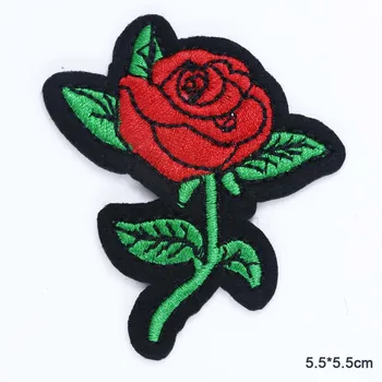 Gėlių Raudona Rožė Išsiuvinėti Pleistras Geležies Lopo Drabužius Pleistras Drabužių Moteris