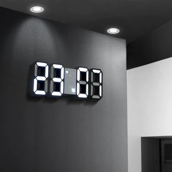 3D LED Skaitmeninis žadintuvai Elektroninių Žiūrėti USB LED Sieninis Laikrodis Stalinis Stalo Laikrodis 12/24 Valandų Dirbti iki lempos Namų Puošybai