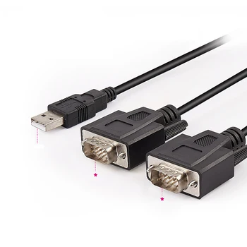USB 2.0 į RS232 plitter kabelis USB 2.0 2X Serial DB9 RS232 FTDI CHIP už win10/8/7 Mac.os. ZE537A