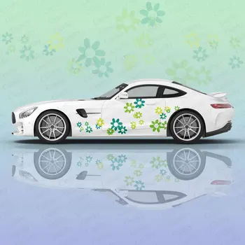 animacinių filmų spalvinga gėlių automobilių lipdukai, universalus, didelis automobilių dažytos automobilių lipdukai kairės ir dešinės pusės grafinio skausmingas, automobilių lipdukai