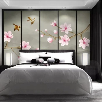 wellyu Užsakymą tapetai 3D freskomis magnolija ranka-dažytos rašiklį ir gėlių naujas Kinų stiliaus sienos gyvenimo kambario, miegamasis 3d tapetai