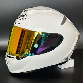Visą Veidą motociklo Šalmas Helmett X-Spirit III Gloss White X-Keturiolika Sporto Dviračių Lenktynių Šalmas Motociklo Vairą
