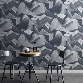 3D trimatis pratęsimo kosmoso cemento pilka geometrinių grafika pramonės stiliaus tapetų fone retro sienos popieriaus