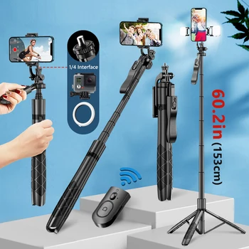 L16 1530mm Belaidžio Selfie Stick Trikojis Stovas, Sulankstomas Monopodzie už Gopro Veiksmo Kameroms išmaniųjų telefonų Balansas Pastovus režimas Live