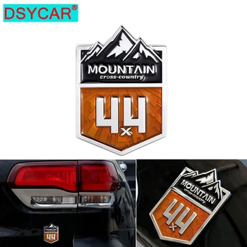 DSYCAR 1Pcs Automobilių Lipdukas 3D Metalo Emblema 4x4 Kalnų Pusėje Shield Logotipas Ženklelis Kamieno Decal Automobilių Optikos Reikmenys