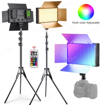 U800+ U600+ LED Vaizdo Šviesos, Foto Studija Lempos Bi-Spalva RGB šviesos srautą galima reguliuoti su Trikojis Stovas Nuotolinio Fotografijos Live Garuose