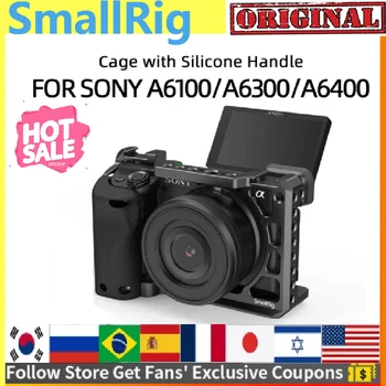 SmallRig DSLR Fotoaparatas Narve Įrenginys Sony A6400 su Silikono Rankena Rankena ir Šalto Batų Sony A6100/A6300/A6400 Kamera 3164