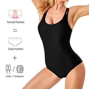 Moterų Menstruacijų Absorbentas maudymosi kostiumėlį, vientisas maudymosi kostiumėlis skirtas Menstruacijų Absorbentas Fiziologinių maudymosi kostiumėlį