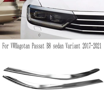 2VNT Automobilių Priekinių Žibintų Antakių Padengti Ryškios Juostelės VW Magotan Passat B8 Sedanas Variantas 2017-2021 Pakeitimo Priedai