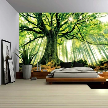 Gamtos sienos mandala medis miškų kraštovaizdžio Bohemiškas stilius kambarys dekoratyvinis psichodelinio hipių žvaigždėtą miegamasis gobelenas