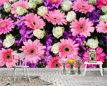 beibehang Užsakymą tapetai 3d freskos nuotrauka romantiška šiuolaikinės minimalistinės mados gėlių, rožių chrizantemų gyvenimo kambario sienos
