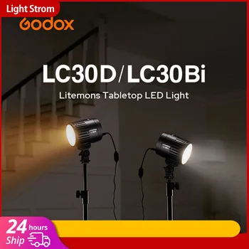 Godox LC30D LC30BI Litemons Stalo LED Šviesos 3200K-6500K Mini Užpildyti Šviesos-Live transliacijos Fotografija