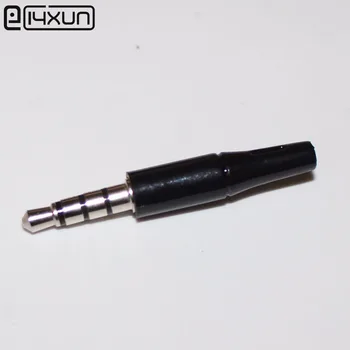 50pcs Black 3.5 mm 4 Polių Stereo Ausinių Lizdas Kištukas 3.5 audio kištukus, su plastikiniu korpusu, Ausinių Jungtis