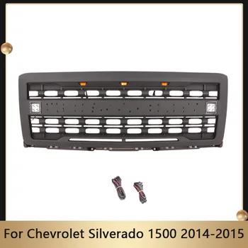 Automobilio Grotelių Chevrolet Silverado 1500 2014-2015 M Auto Priekinės Grotelės W/Raidės W /3 LED Žibintai Su Cube Light 