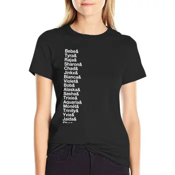 Originalus Drag Lenktynių Nugalėtojų Sąrašas - Baltas Tekstas *Atnaujinta 2020 M.* T-Shirt grafikos marškinėliai negabaritinių treniruotės marškinėliai Moterims