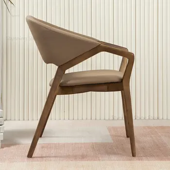 Italijos Medžio masyvo Valgomojo Kėdės su Arm Šiaurės Dizainerio kėdės, Valgomojo Kambario Baldai, Modernios posėdžių Salėje Derybų Kėdės