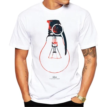 2023 Naujas Mados Idėja yra galingas ginklas Dizaino vyriški Marškinėliai trumpomis Rankovėmis Berniukas Kietas Viršūnes Hipster Lempos Atspausdintas T-shirt