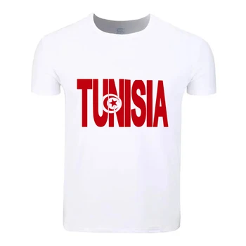 Tuniso Vėliava Žemėlapis Medvilnės Studentų Vasaros T-Shirt Užsakymą Atsitiktinis Trumpas Rankovės Vyrų, Moterų, Berniukų, Mergaičių Marškinėliai Tees Vaikai Marškinėlius