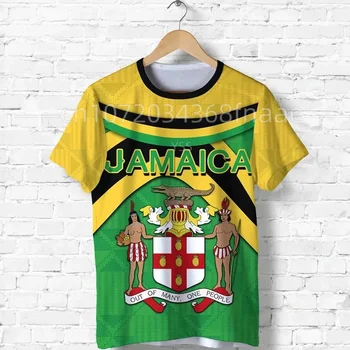 Tessffel Jamaika Liūto Emblema Vasarą Naujas Mados 3D Spausdinimo Viršūnes Tee Marškinėlius Vyrai Moterys Trumpas Rankovės marškinėliai Streetwear Stilius