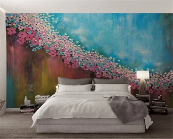 beibehang Užsakymą tapetai 3d kūrybos aliejaus tapybai gėlių tekstūros retro sofa fono sienos gyvenimo kambario, miegamasis 3d tapetai