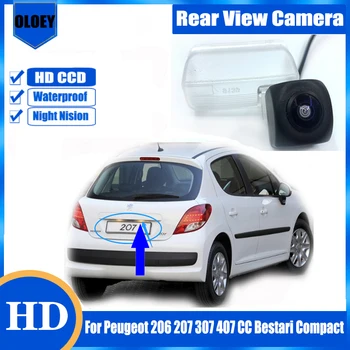 HD Galinio vaizdo Kamera Peugeot 206 207 307 407 CC Bestari Kompaktiškas Vandeniui Atvirkštinio Atsarginės automobilio Parkavimo Kamera