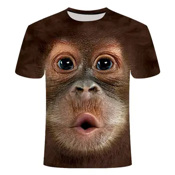 3D Vyrų 2023 Naujas Vasaros Spausdinti Gyvūnų Beždžionė marškinėliai trumpomis Rankovėmis Juokinga Dizaino Laisvalaikio Viršūnes Tees Apvalios Kaklo trumpomis Rankovėmis Drabužius