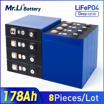Ponas Li 3.2 V 178Ah Lifepo4 Baterija 8PCS Įkraunama Ličio Geležies Fosfatas Langelį 