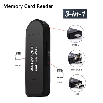 Didelės Spartos SD Kortelių Skaitytuvas Micro USB/Tipas-C/OTG Atminties Kortelių Skaitytuvas Adapterio Tipas-C/Android/Nešiojamas Priedai