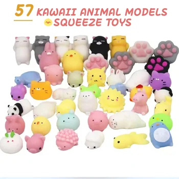 57 Spalvų Mini Išspausti Žaislai Įtempių Žaislas Kūrybos Išskleidimo Namų Dekoro Patvarus Animacinių Filmų Gyvūnų Žaislai Vaikams, Suaugusiems