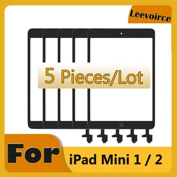 5 Vnt iPad Mini 1 2 Touch Ekranas skaitmeninis keitiklis su pagrindiniais Mygtuką IC Kabelis iPad Mini1 Mini2 A1432 A1454 A1455 A1489 A1490 A1491