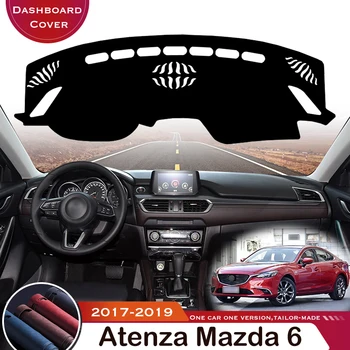 Dėl Mazda 6 2017-2019 Atenza Automobilių prietaisų Skydelio Kilimėlis Trinkelėmis Kilimų Anti-UV Anti-slip Automobilių Padengti Oda Brūkšnys Apsauginis Kilimėlis